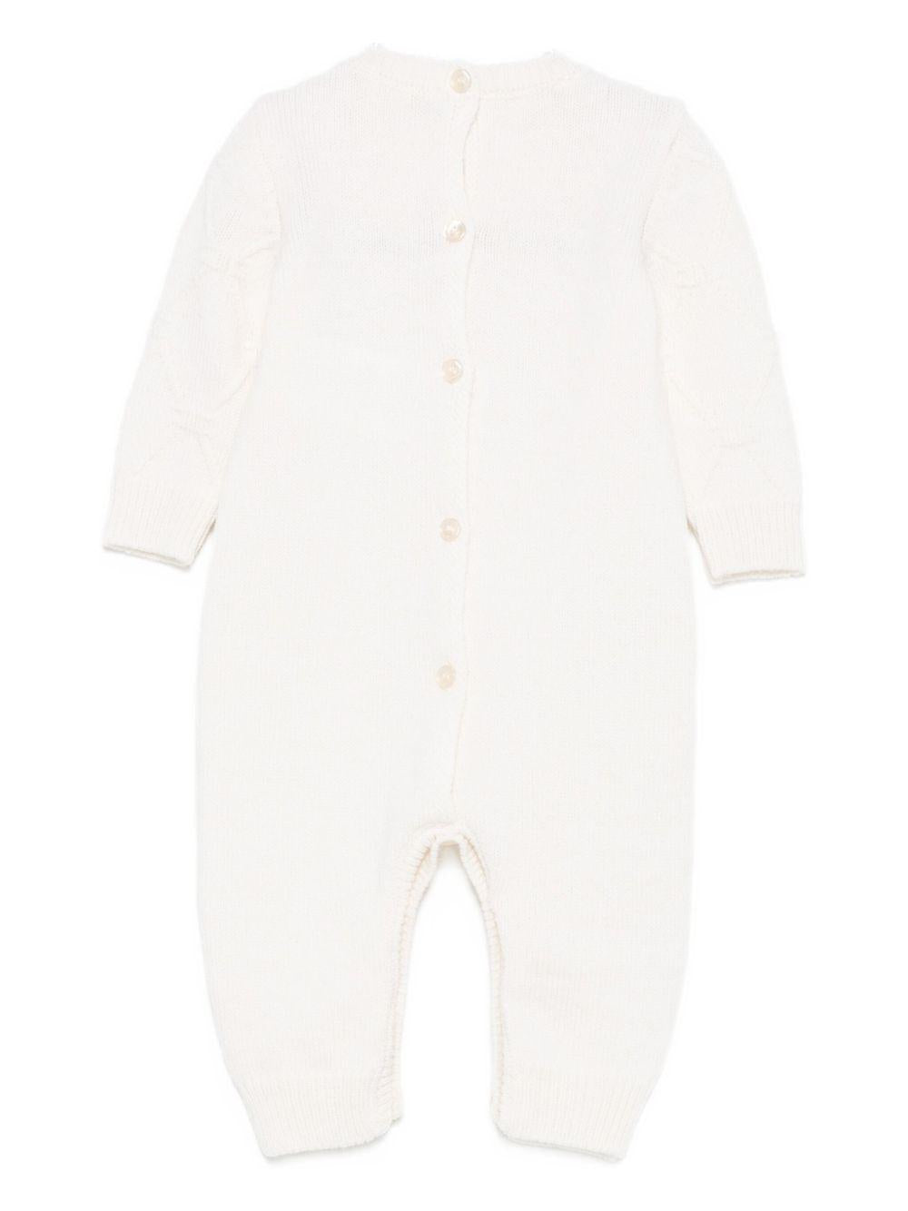 Tutina per neonata Elisabetta Franchi La Mia Bambina bianca con maglia a rombi ENTU134CFL230 0033 ElISABETTA FRANCHI 