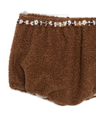 Shorts per bambina A'lapage marroni con rifiniture floreali AL25 CACAO A'LAPAGE 