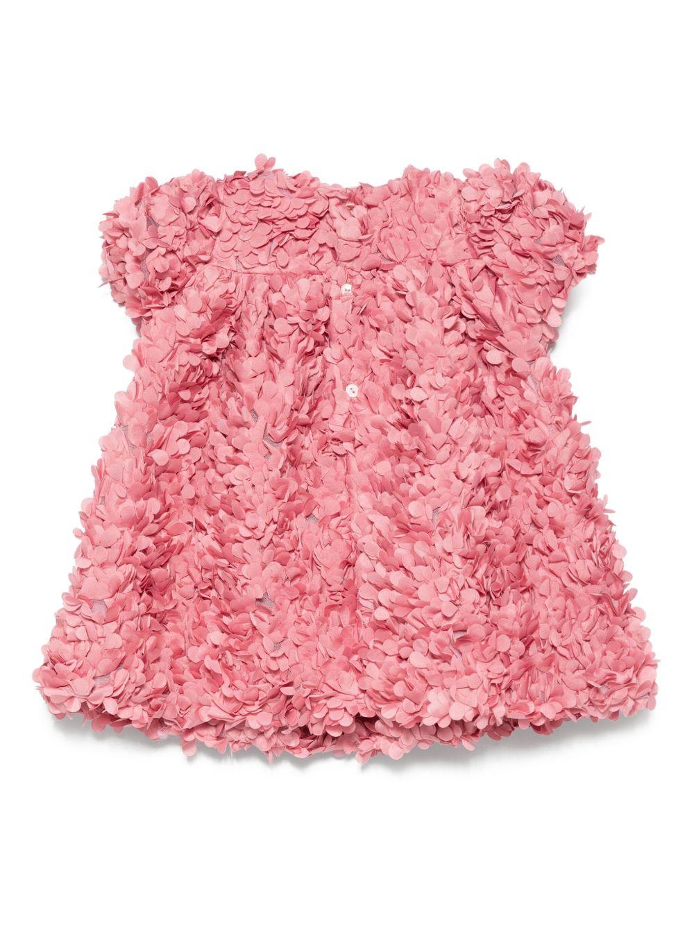 Abito per neonata La Stupenderia rosa con trama a petalo 1CJAB34 X42 LA STUPENDERIA 
