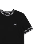 T-shirt per bambino Boss Kids nero con logo sul petto J52981 09B BOSS KIDS 