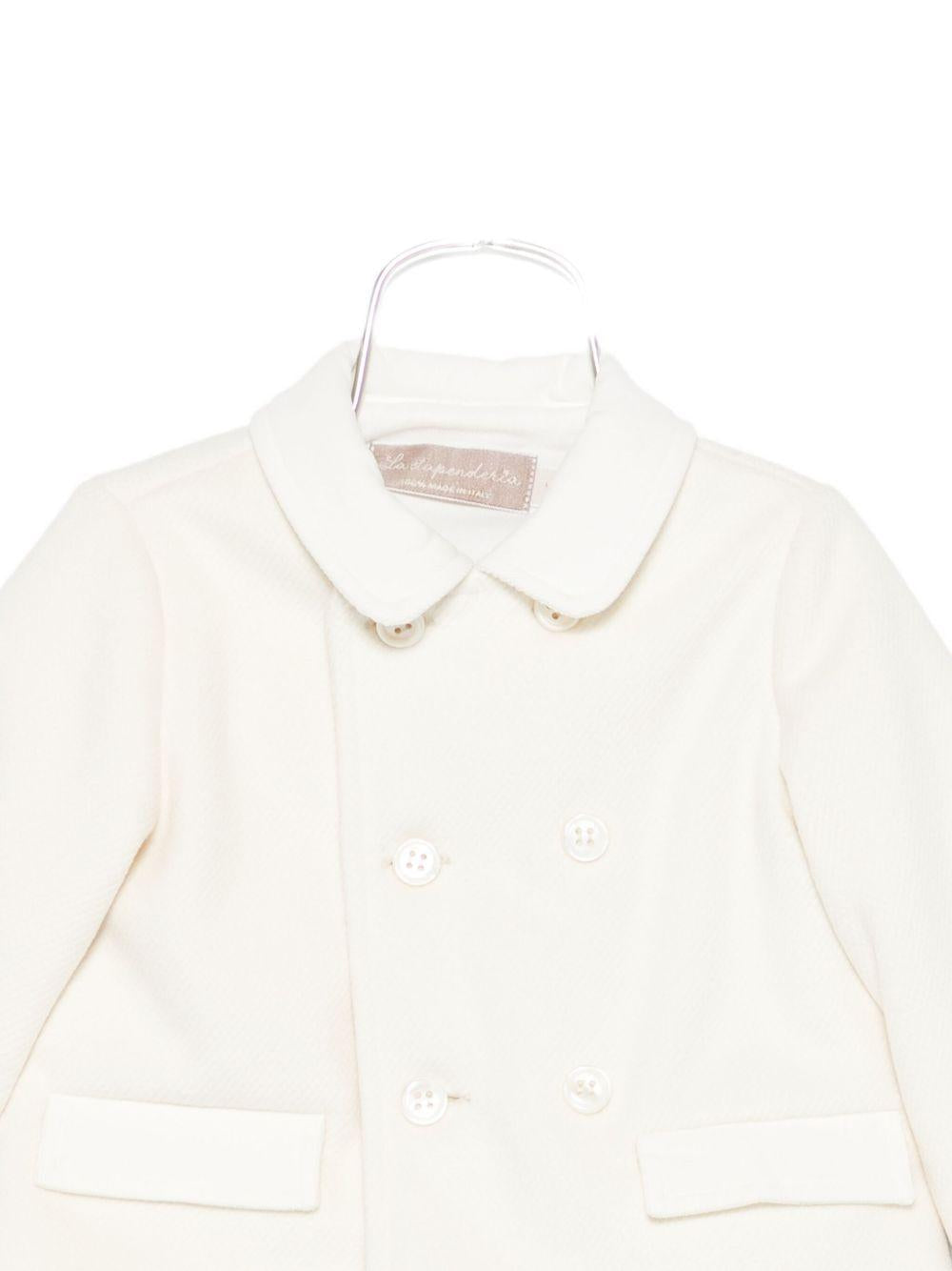 Cappotto a doppiopetto per neonata La Stupenderia bianco con colletto classico 1TCGB13 H32 LA STUPENDERIA 