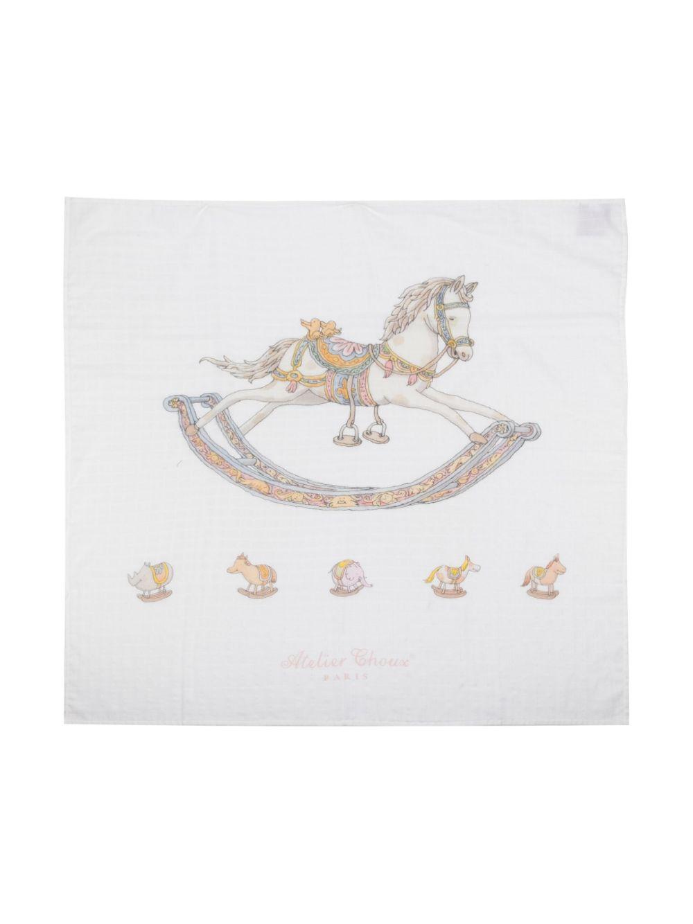 Coperta Rocking Horse per neonati Atelier Choux multicolore con stampa cavallo a dondolo CA-CQ-ROH O-U ATELIER CHOUX PARIS 
