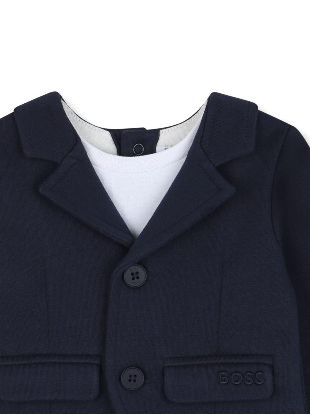 Tutina per neonato Boss Kids blu con modello blazer con bottoni J52699 849 BOSS KIDS 