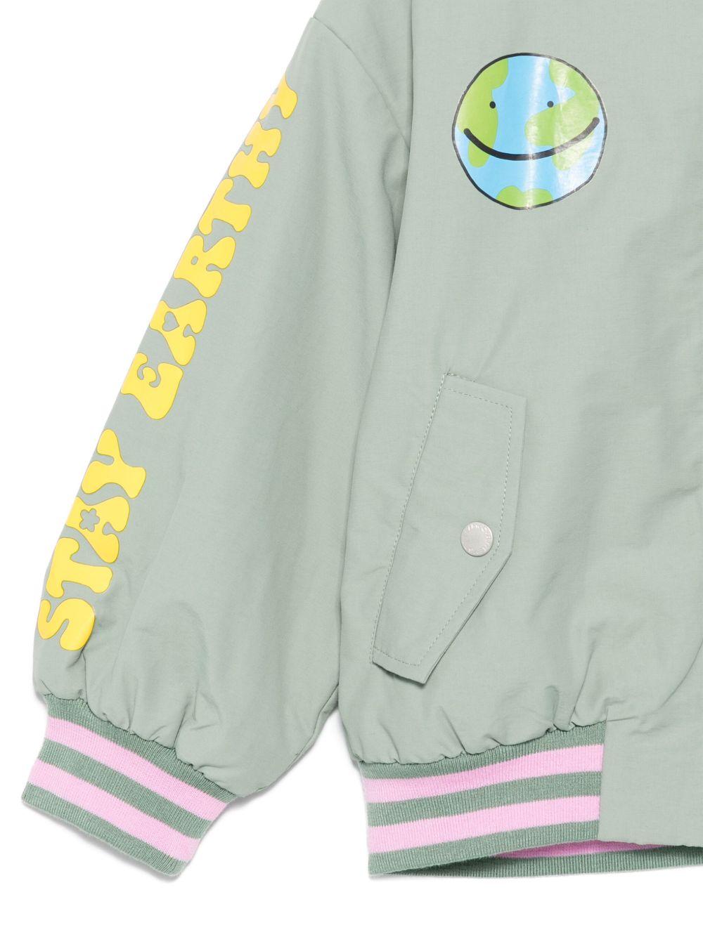 Bomber per bambina Stella McCartney Kids verde con stampa grafica TX2A17 Z2332 718 STELLA McCARTNEY KIDS 