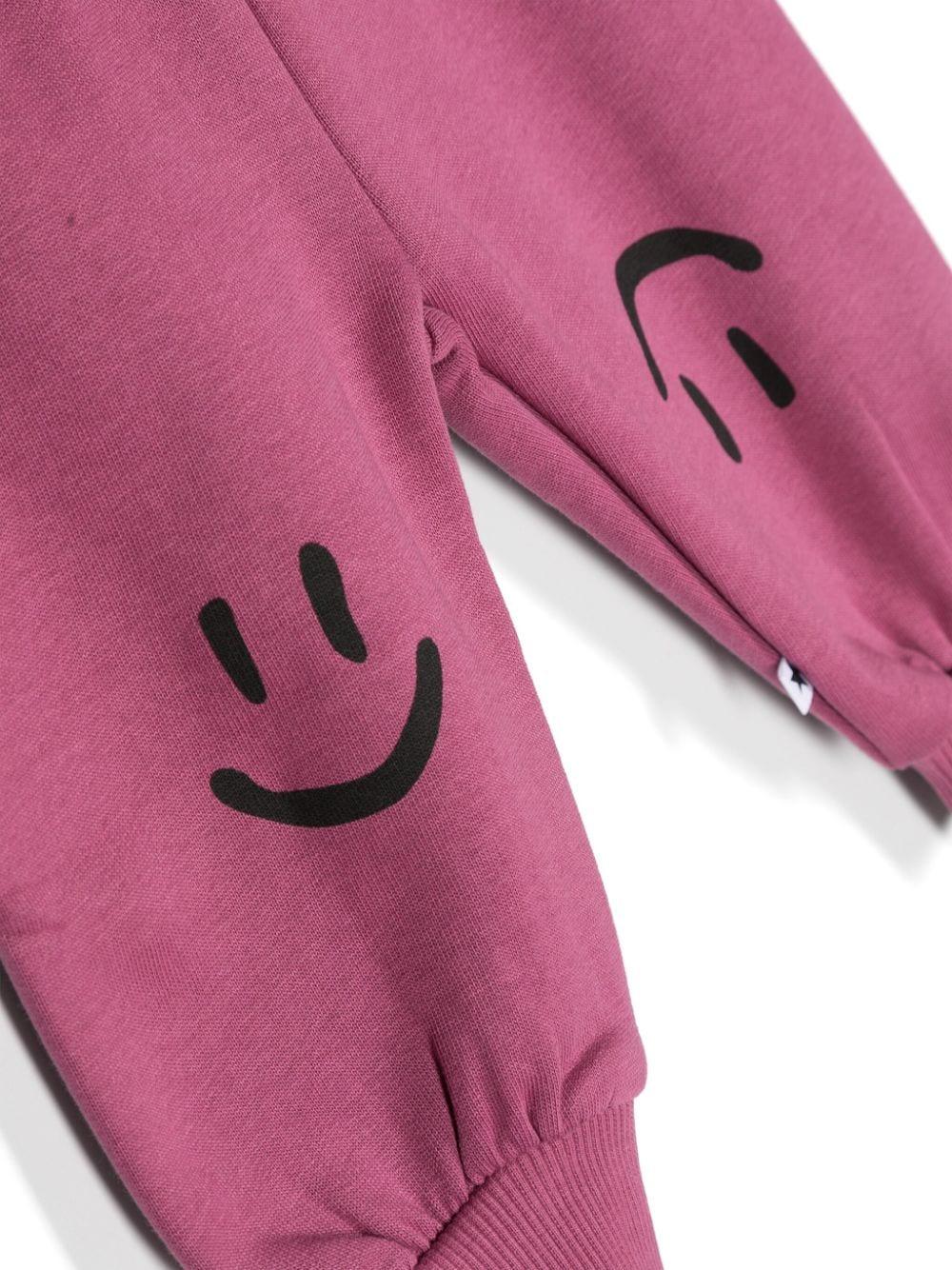 Pantaloni sportivi per neonato Molo Simeon rosa con stampa smiley 6W24I224 8972 MOLO 