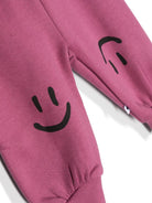 Pantaloni sportivi per neonato Molo Simeon rosa con stampa smiley 6W24I224 8972 MOLO 