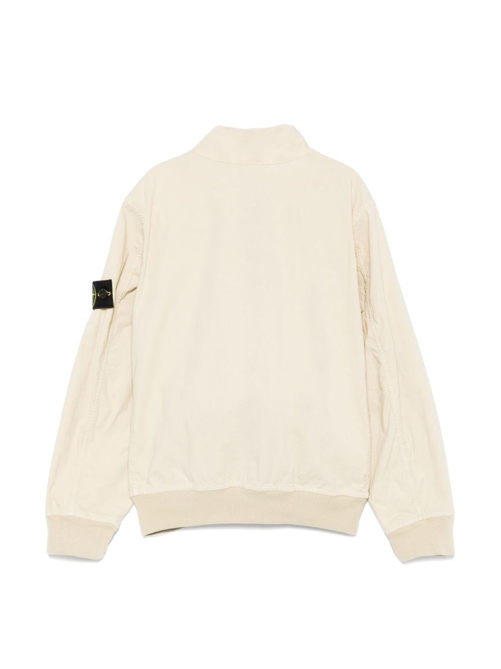 Giacca per bambino Stone Island Junior beige con applicazione Compass K1S164100004S0001 V0095 STONE ISLAND JUNIOR 