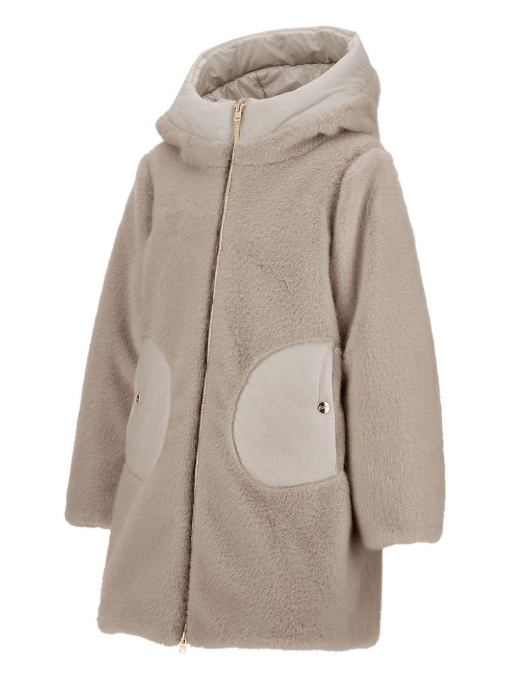 Cappotto per bambina Herno Kids beige con pelliccia sintetica GC000058G12630 1985 HERNO KIDS 