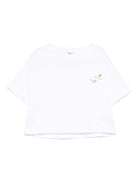 T-shirt per bambino Il Gufo bianco con ricamo con logo P25TS473MF001 151 IL GUFO 