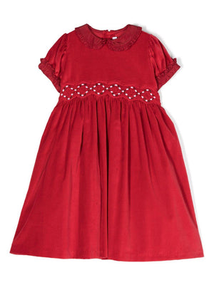 Mariella Ferrari red dress for newborn girls with ruffles