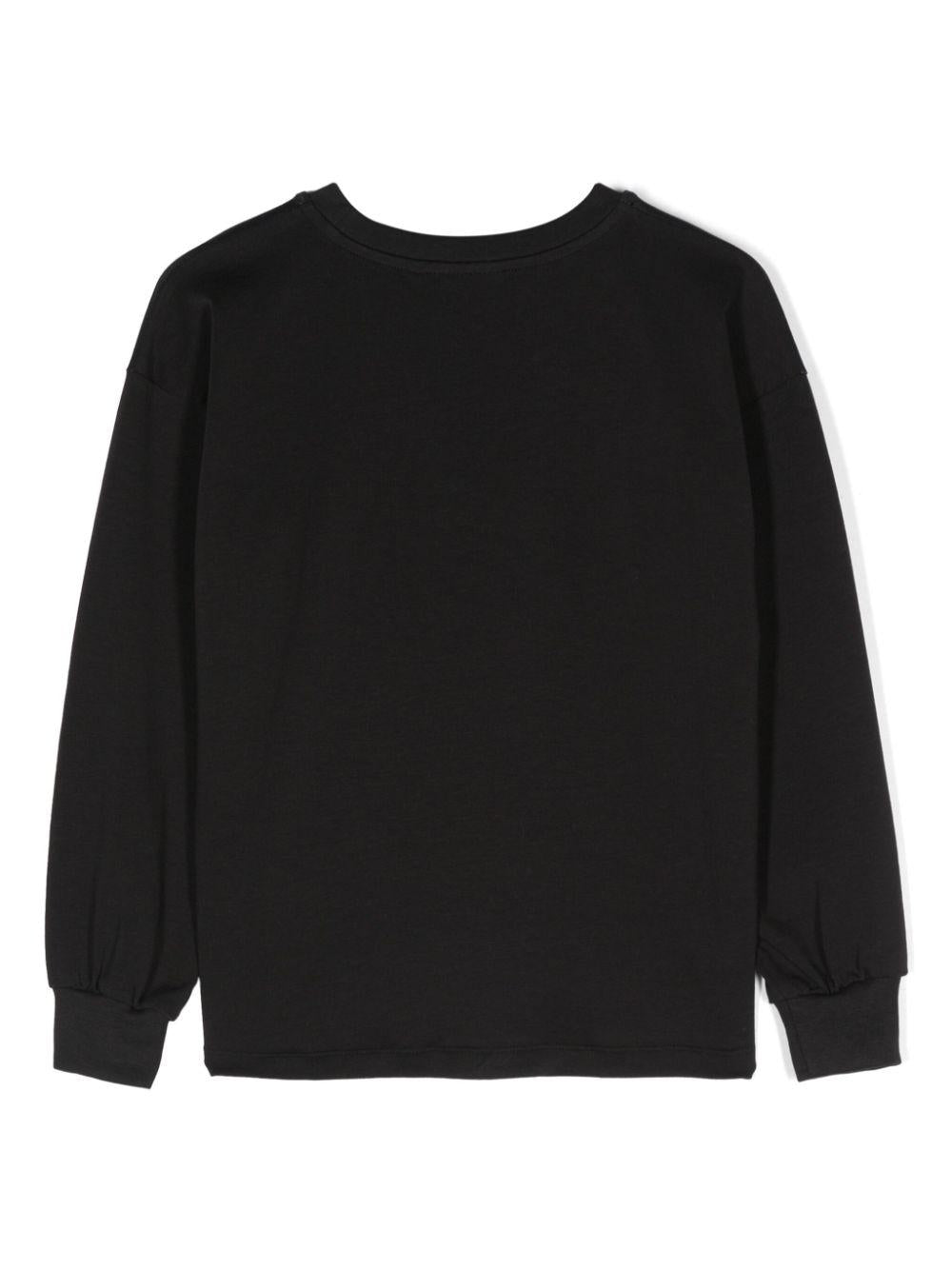 Felpa Reniza con stampa per bambina Molo nero con stampa con cavallo 2W24A408 3749 MOLO 