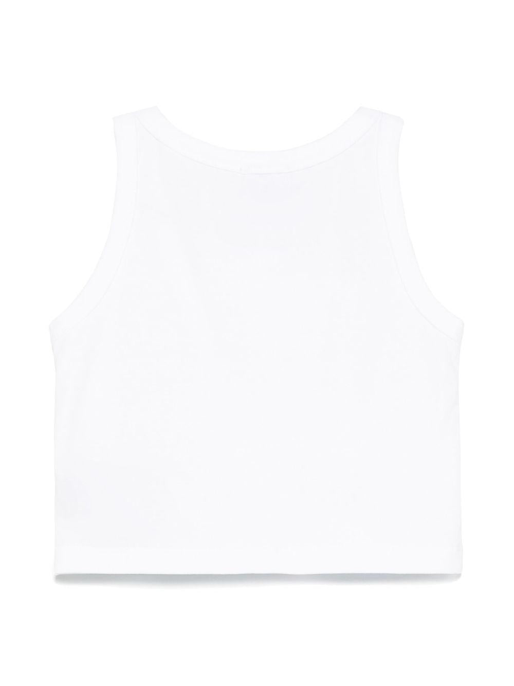 Top con strass per bambina John Richmond Junior bianco con orlo dritto RGP25204CN WHITE JOHN RICHMOND JUNIOR 