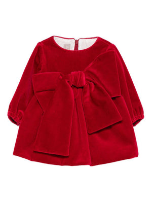 La Stupenderia red baby girl dress with bow detail
