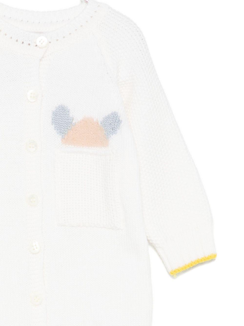 Tutina per neonata Gensami Kids bianco con tasca sul petto TU-PEEKABOO-WE WHITE/BLUE GENSAMI 