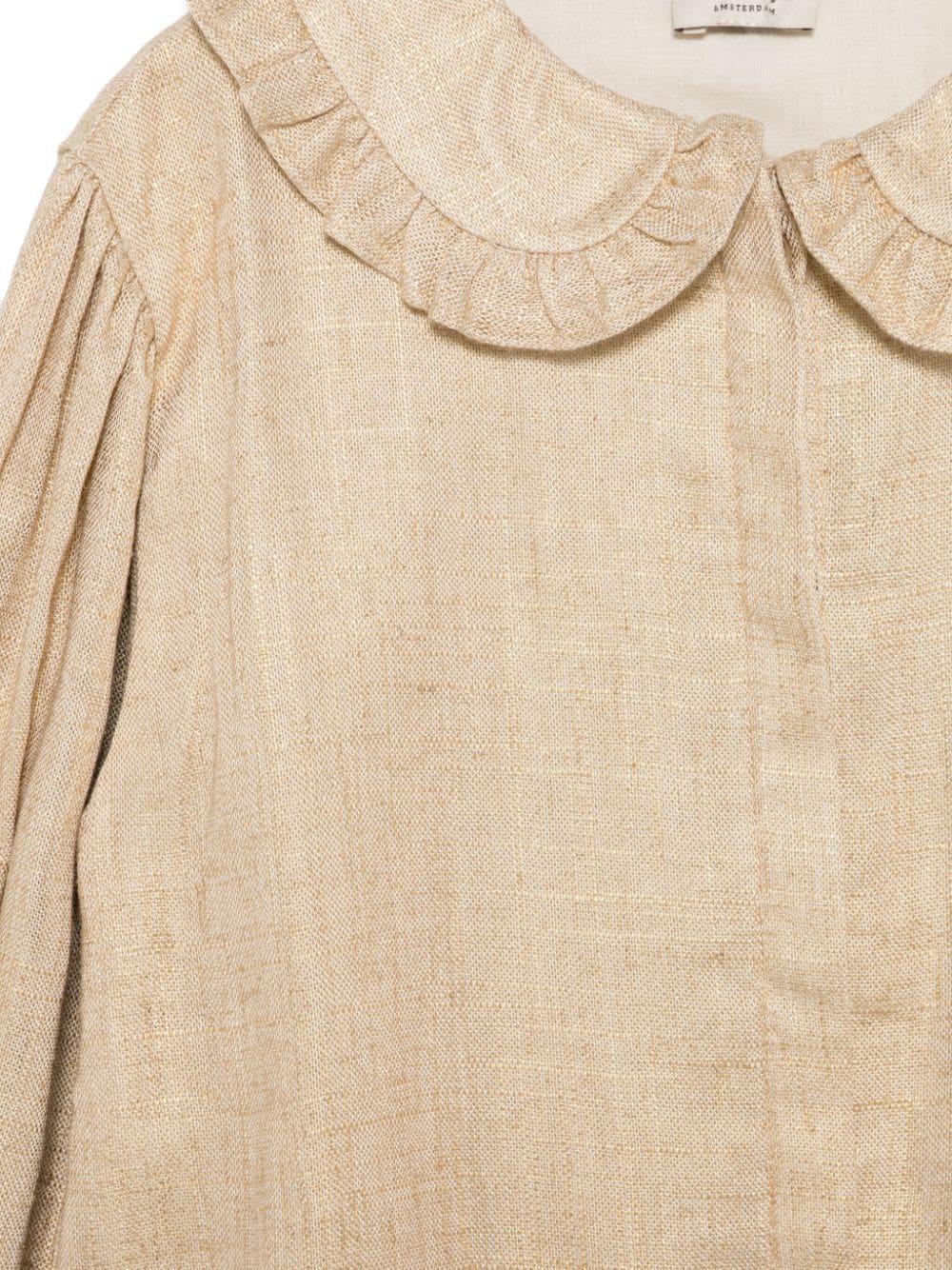 Camicia Suzei per bambina Donsje beige con tessuto mosso 4088900 00058 DONSJE 
