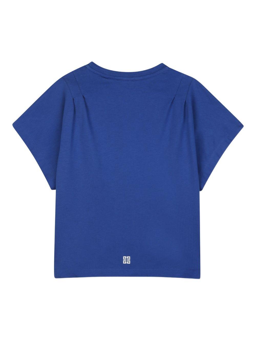 T-shirt per bambina Givenchy Kids blu con logo sul davanti H31010 865 GIVENCHY KIDS 