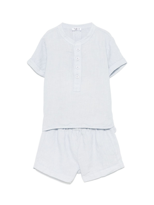 The Owl Gray Linen Baby Boy's Shorts Set