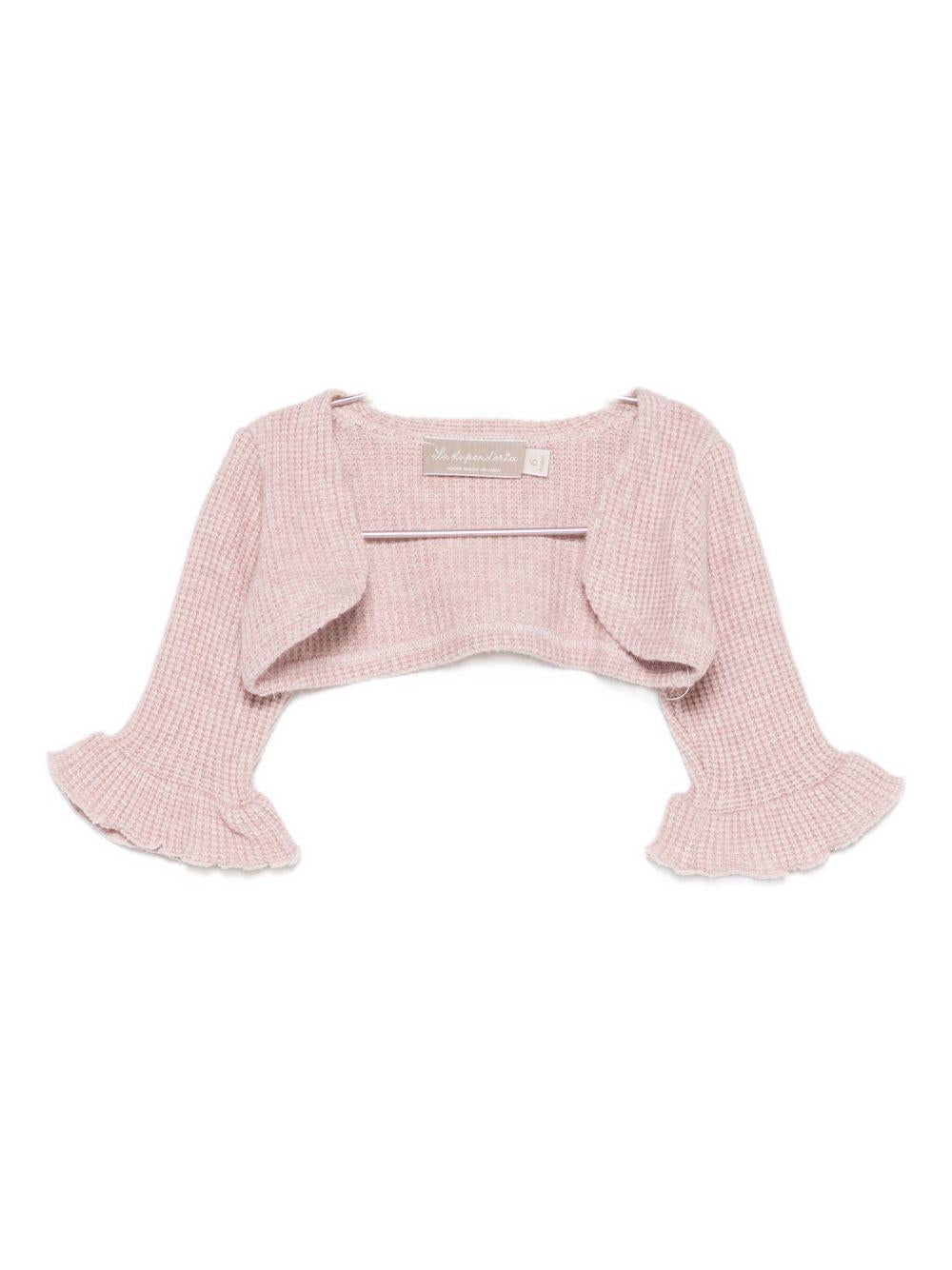 Cardigan per neonata La Stupenderia rosa con dettagli arricciati 1TCGC24 M06 LA STUPENDERIA 
