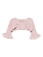Cardigan per neonata La Stupenderia rosa con dettagli arricciati 1TCGC24 M06 LA STUPENDERIA 