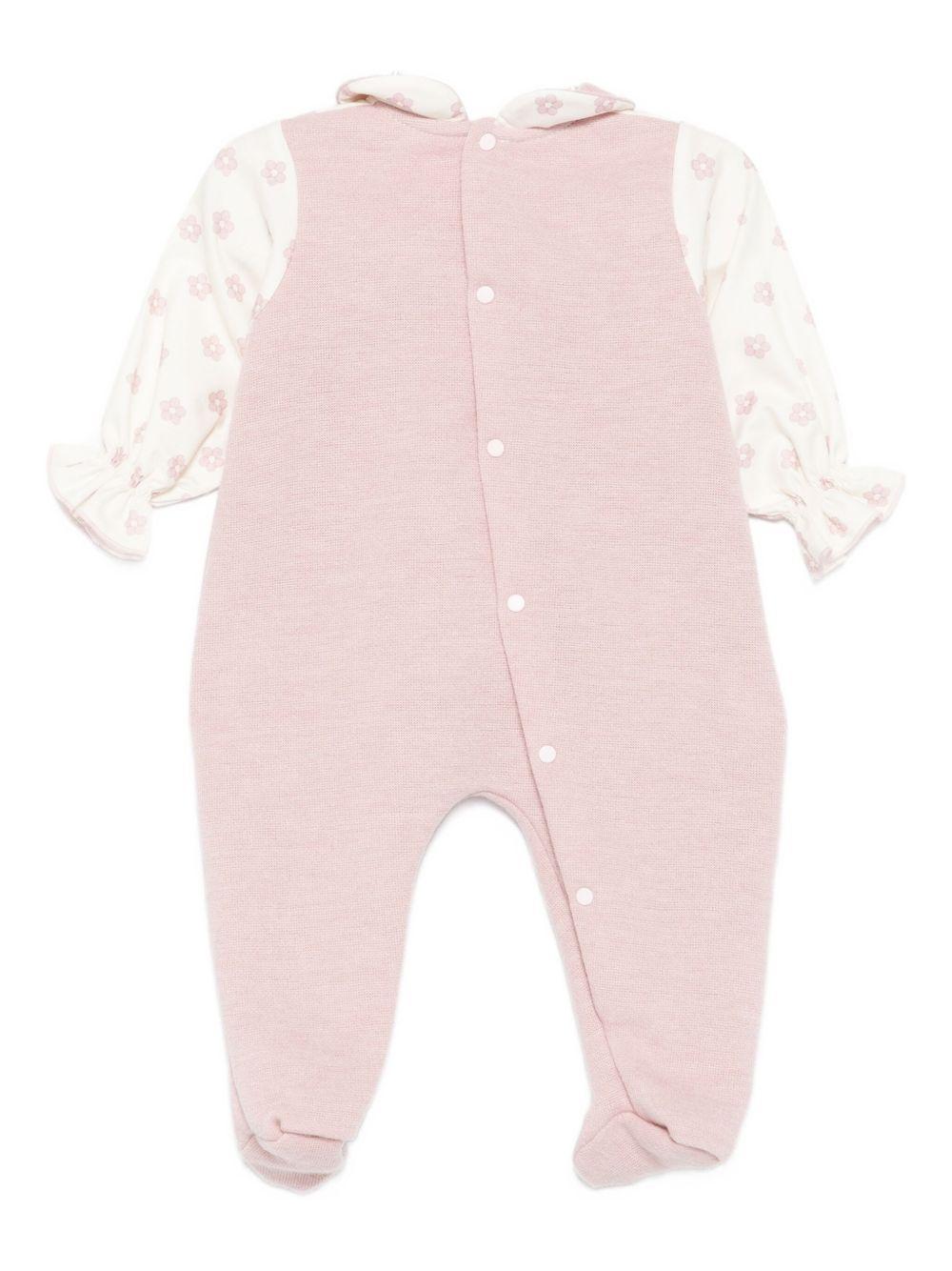 Tutina per neonata La Stupenderia rosa con stampa floreale 1TBTT08 M48 LA STUPENDERIA 