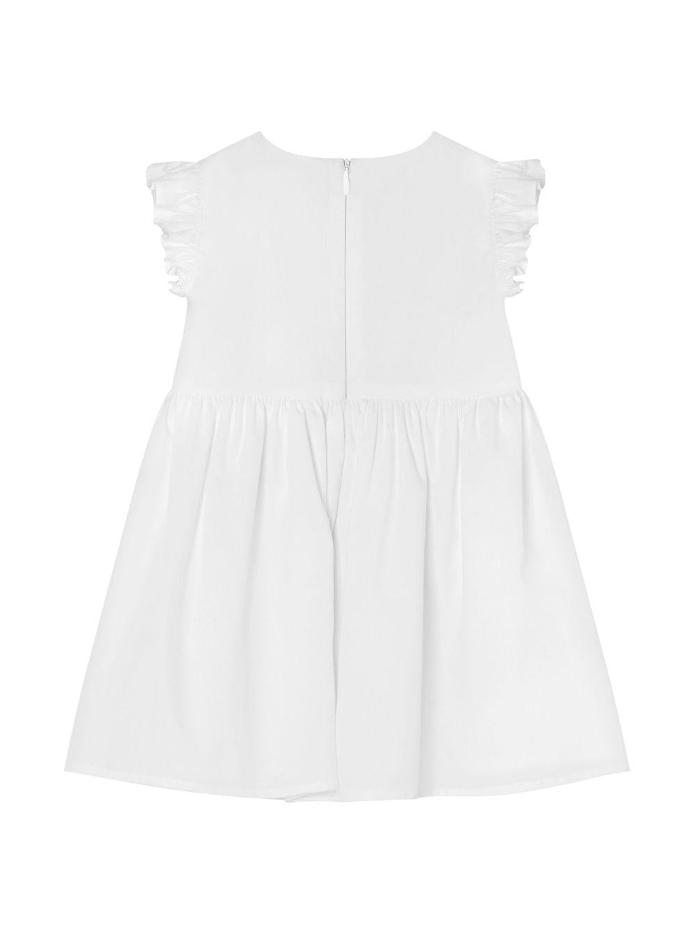 Abito per neonata Versace Kids bianco con decorazione con punto inglese 10186111A13100 1W010 VERSACE KIDS 