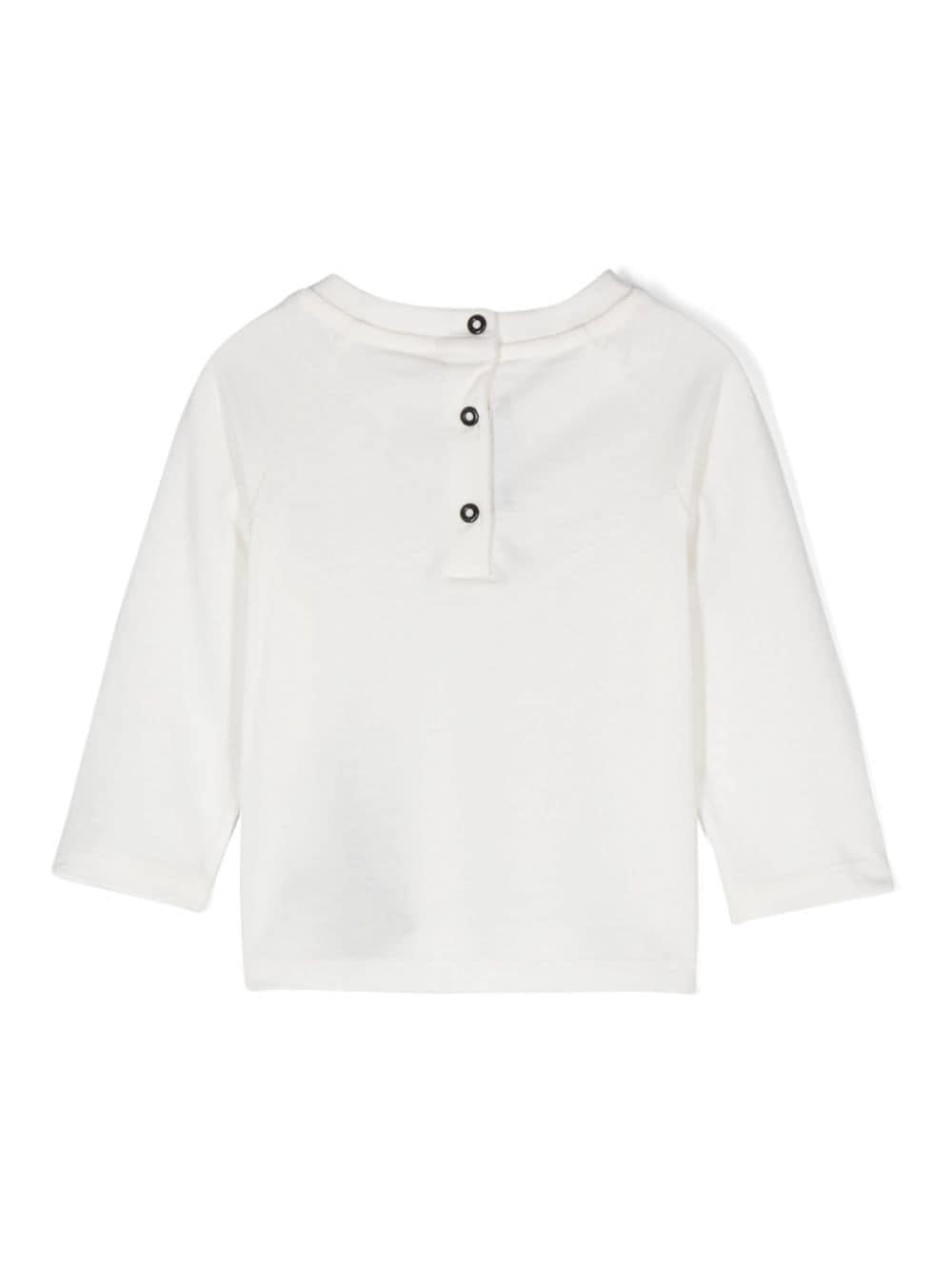 T-shirt con logo per neonato Balmain Kids bianco con orlo dritto BV8500 Z0057 102NE BALMAIN KIDS 