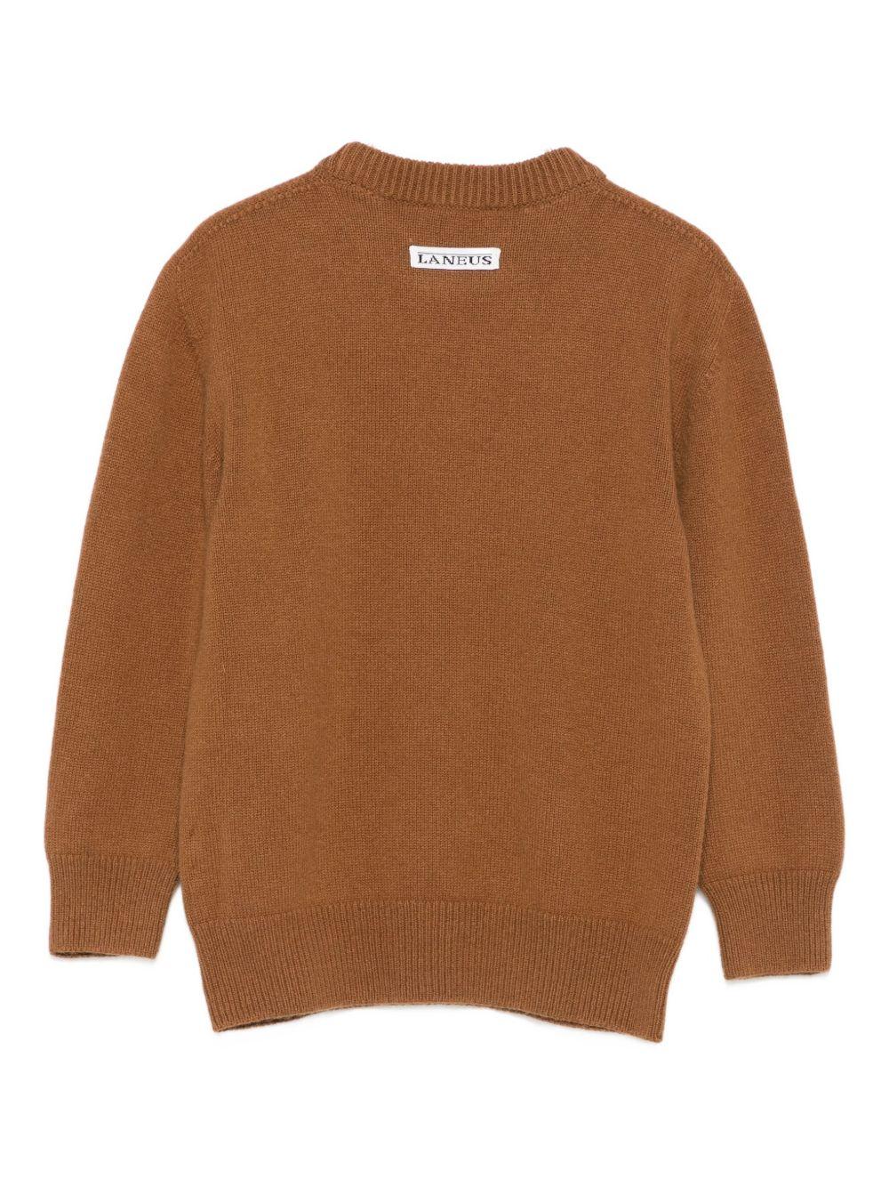 Maglione per bambino Laneus Kids marrone con girocollo F5LKJUJP038 178 LANEUS 