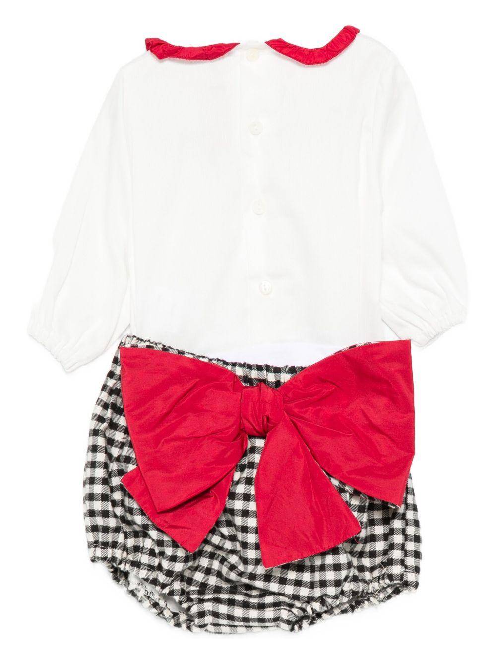 Set t-shirt e shorts per neonata La Stupenderia multicolore con dettaglio fiocco rosso 1TBCT16 Y09 LA STUPENDERIA 
