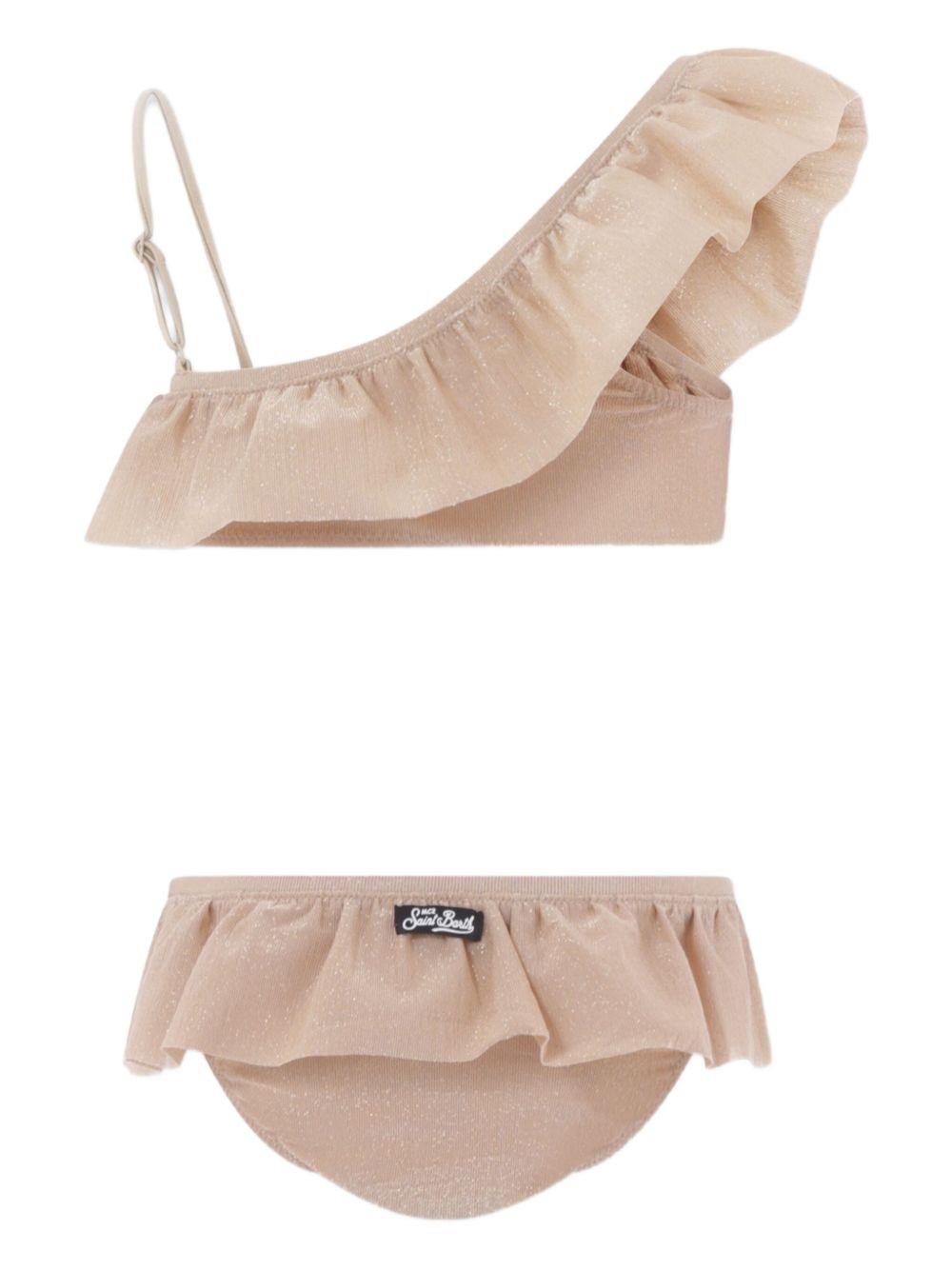 Bikini per bambina MC2 SAINT BARTH Kids beige con design monospalla REY0001 01163H MC2 ST. BARTH KIDS 