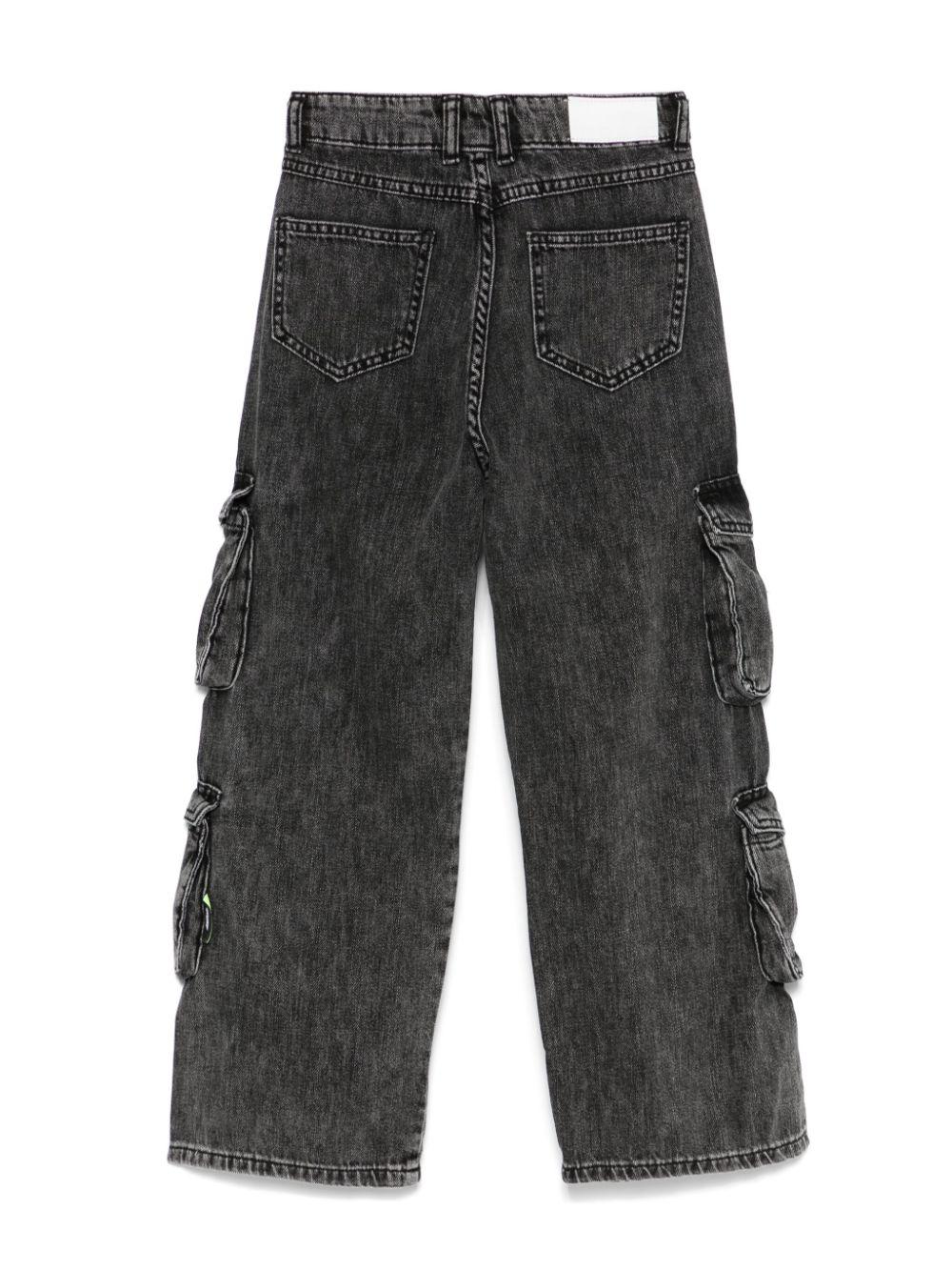 Jeans cargo per bambino MSGM Kids nero con tasche laterali F4MSJBDP091 110 MSGM KIDS 