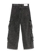 Jeans cargo per bambino MSGM Kids nero con tasche laterali F4MSJBDP091 110 MSGM KIDS 