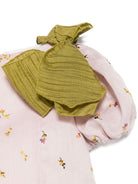Top per neonata La Stupenderia rosa con ricamo a fiori TJTP94NB I02 LA STUPENDERIA 