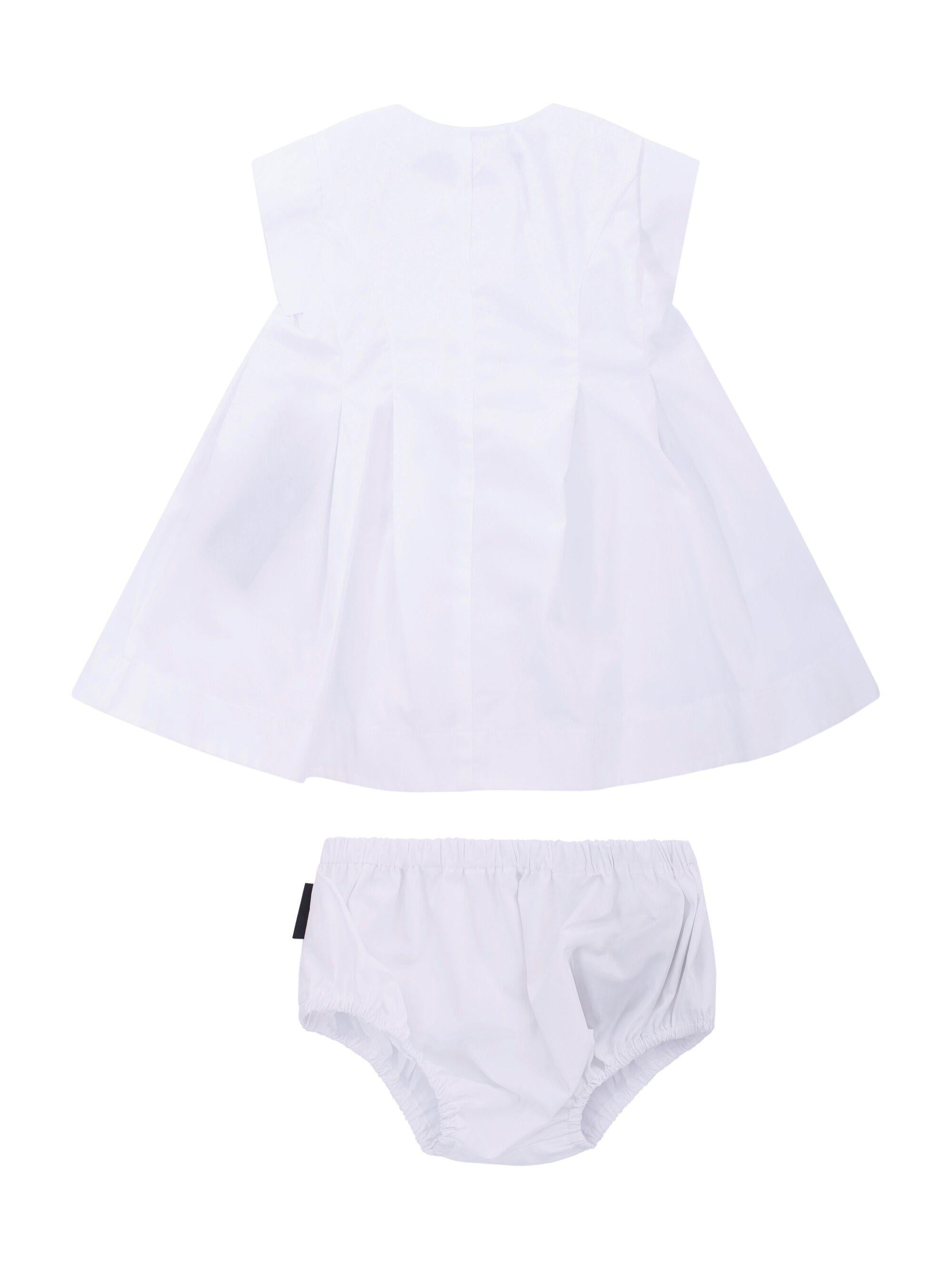 Abito per neonata Balmain Kids bianco con bottoni dorati BY1131 P0562 100 BALMAIN KIDS 