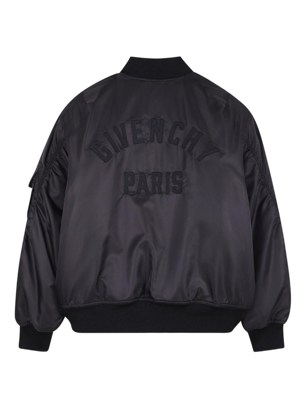 Bomber per bambino Givenchy Kids nero con ricamo H31091 09B GIVENCHY KIDS 