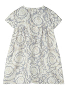 Abito per neonata Versace Kids grigio con stampa Barocco 10186881A11195 5E340 VERSACE KIDS 