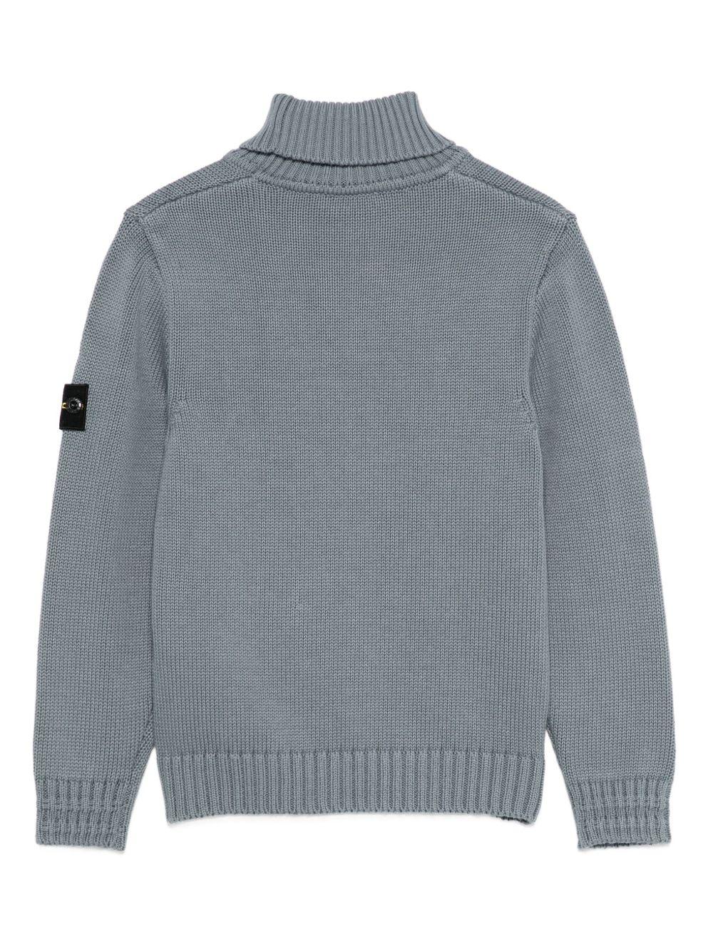 Maglione per bambino Stone Island Junior grigio con applicazione con logo K2S165100018S01A2 V0064 STONE ISLAND JUNIOR 
