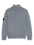 Maglione per bambino Stone Island Junior grigio con applicazione con logo K2S165100018S01A2 V0064 STONE ISLAND JUNIOR 