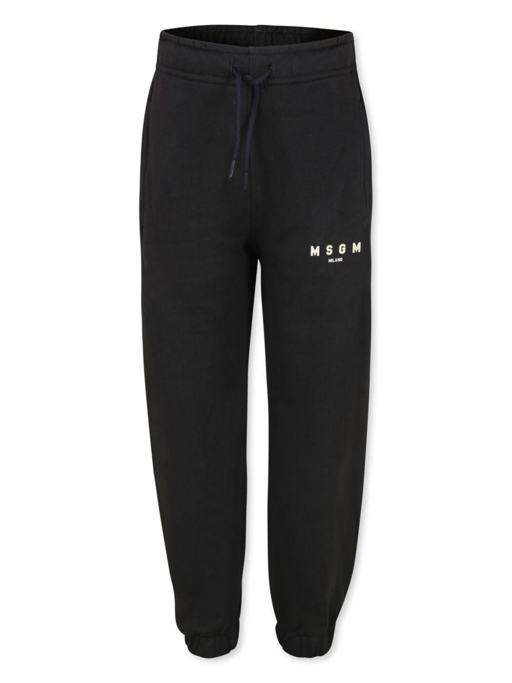 Pantaloni sportivi neri per bambino con stampa logo MSGM Kids F4MSJUFP177 103 MSGM KIDS 