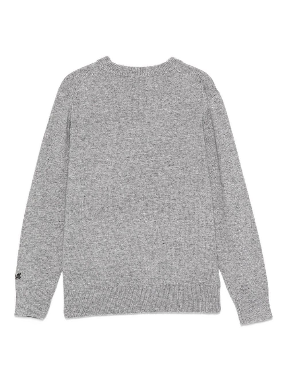 Maglione per bambino MC2 Saint Barth Kids grigio con scritta ricamata sul davanti "It's hard to follow me" DOU0001 02137I MC2 ST. BARTH KIDS 