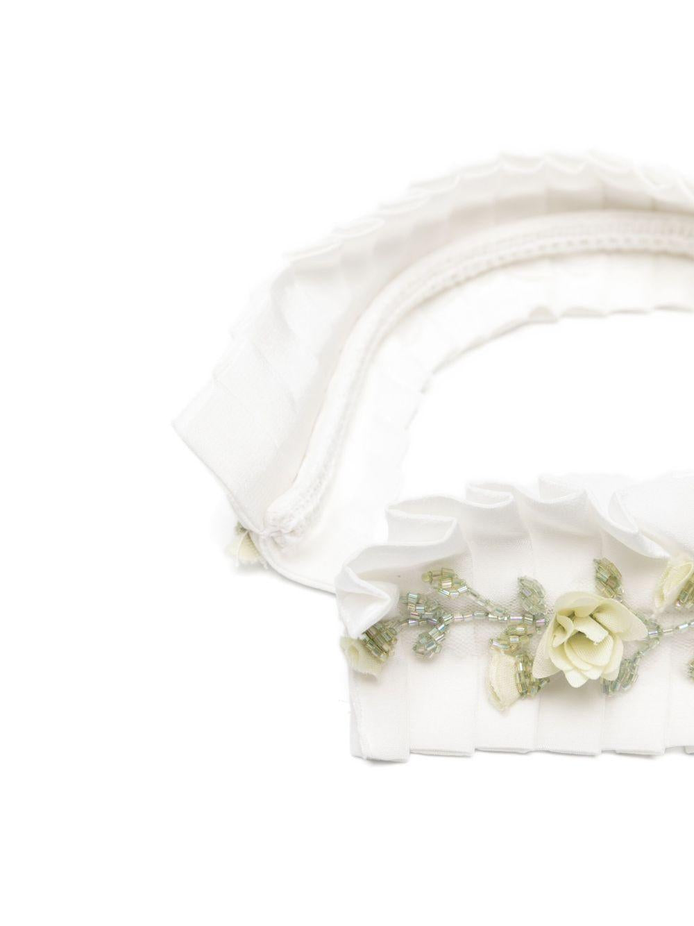 Cerchietto per bambina Maison Ava bianco con decorazioni floreali MA FW25 HB02 OFF WHITE MAISON AVA 