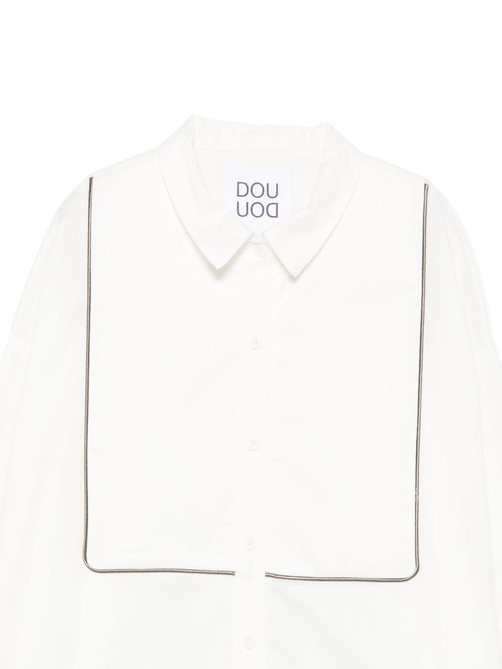 Camicia per bambina Douuod Kids bianca con bordino classico DX5A10 P0522 101 DOUUOD 