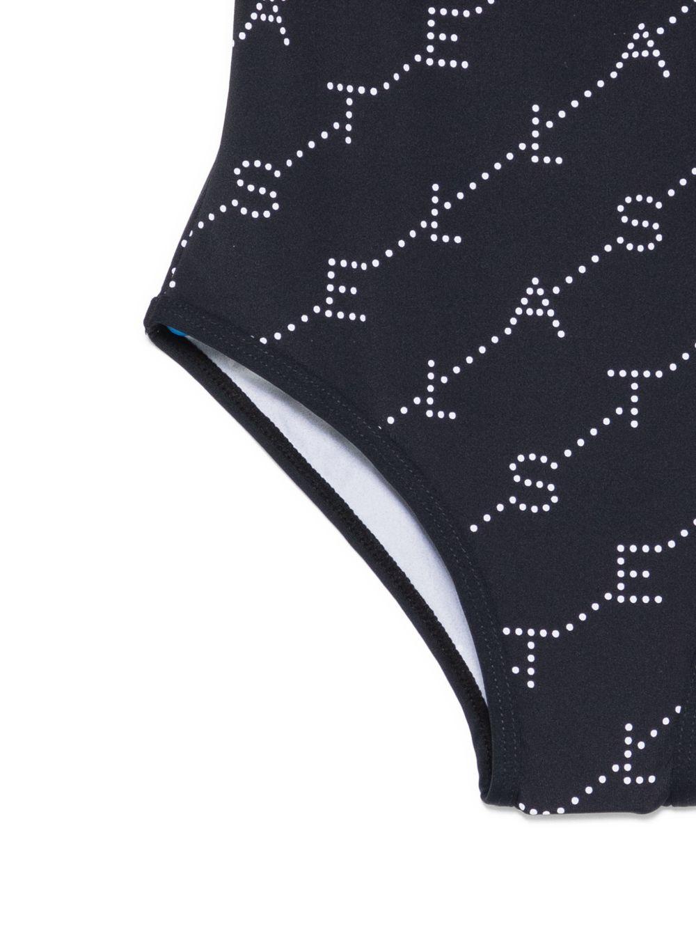 Costume per bambina Stella McCartney Kids nero con stampa logo all-over TYCA09 Z3479 930BC STELLA McCARTNEY KIDS 