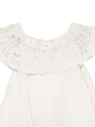 Abito per neonata MAISON AVA bianco con colletto a contrasto MA-SS25-GL02 IVORY MAISON AVA 