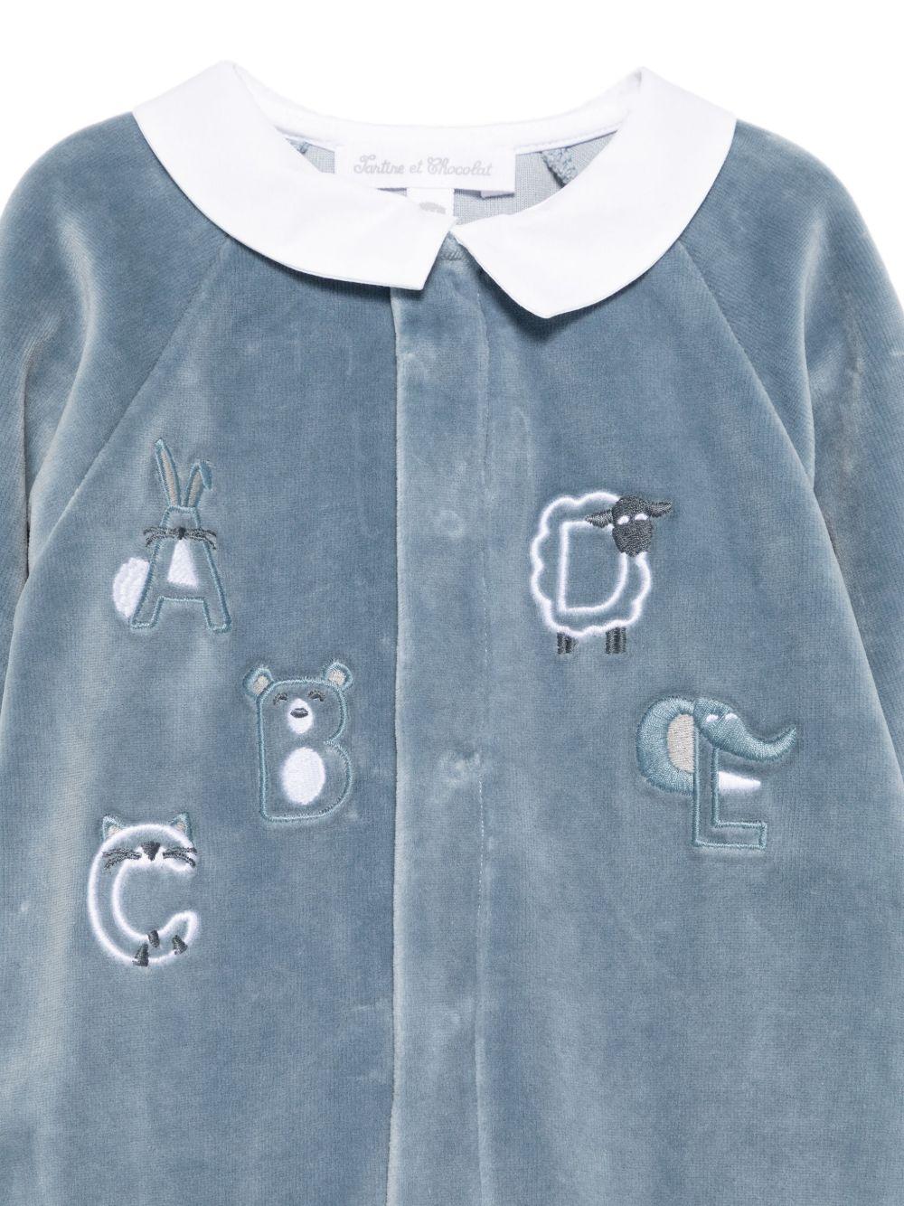Tutina per neonata Tartine Et Chocolate blu con lettere ricamate CB54120 47 TArtine & Chocolat 