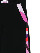 Pantaloni per bambina Emilio Pucci Junior nero a fantasia geometrica PX6A70 K0222 930 EMILIO PUCCI JUNIOR 