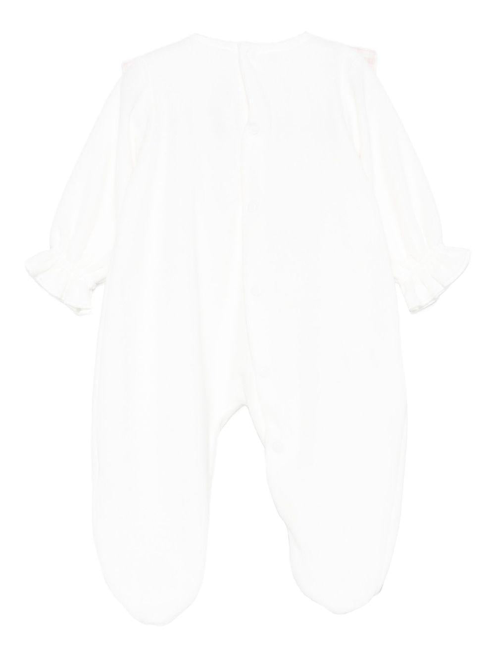 Tutina per neonata La Stupenderia bianca con motivo a quadretti arricciati 1TBTT04 L02 LA STUPENDERIA 