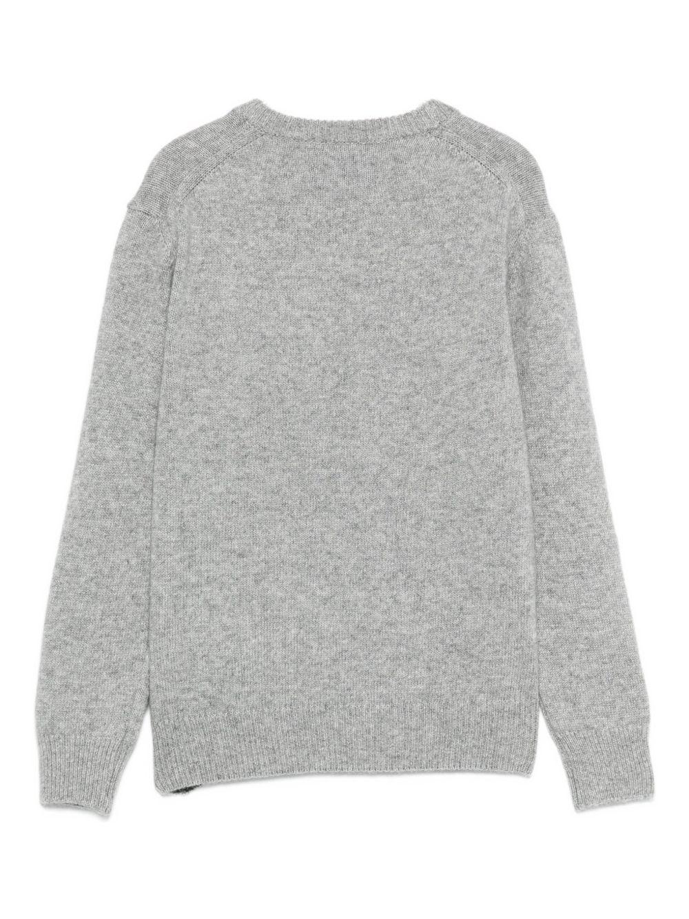 Maglione per bambino MC2 Saint Barth Kids  grigio con stampa "Too Cold For School" DOU0001 01695I MC2 ST. BARTH KIDS 