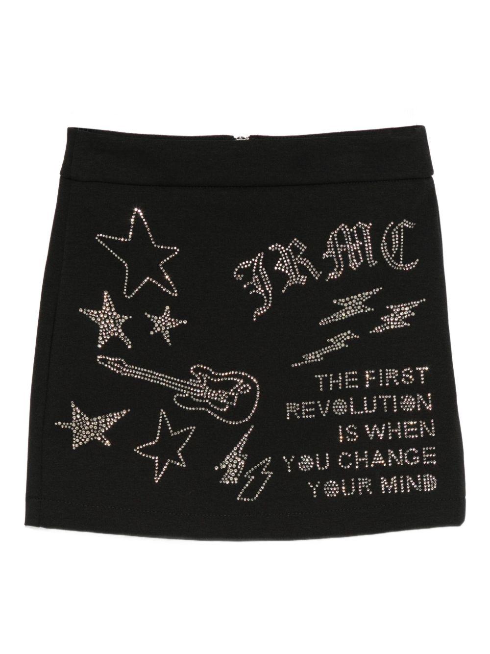 Gonna per bambina John Richmond Junior nera con decorazione con strass RGA25239GO BLACK JOHN RICHMOND JUNIOR 