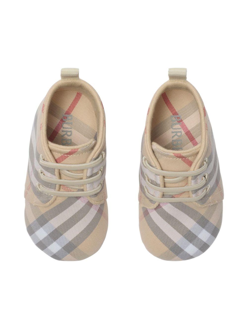 Scarpine primi passi per neonata Burberry Kids beige a quadri 8108372 A2205 BURBERRY KIDS 