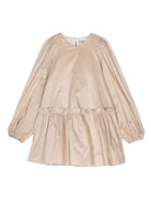 Abito corto per bambina Douuod Kids beige con ruches DV1B00 S0186 165 DOUUOD 